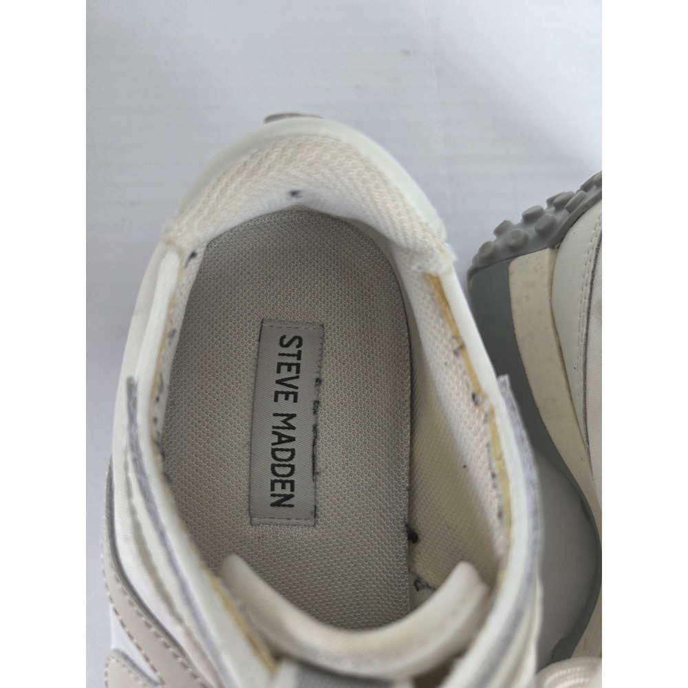 Steve Madden Campo Platform Sneakers Off White Cream Leather Low Top CAMP08S1 7M - Picture 2 of 9